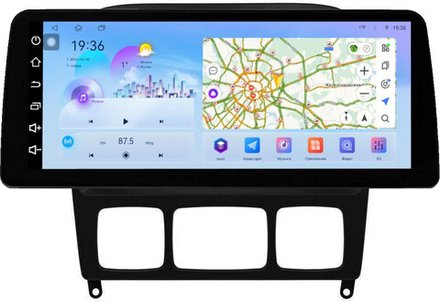 Магнитола для Mercedes-Benz S-класс W220 1998-2005 (рамка черная) - FarCar монитор 12.3" 2K QLED на Android 14, TS10, CarPlay, 4G SIM-слот