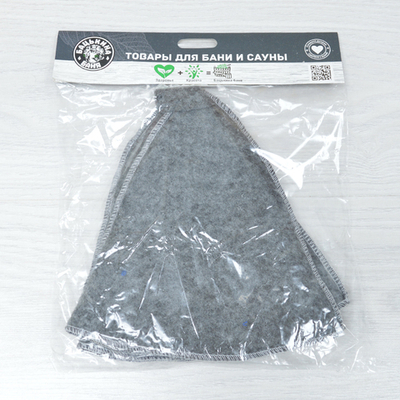 Шапка для бани серая тм "Бацькина баня"