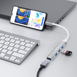 Картридер-хаб 5 в 1 VegGieg | 3×USB 2.0 + SD + microSD | Без драйверов