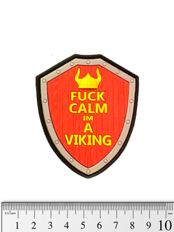Шеврон Fuck Calm I'm A Viking 3D PVC. Красный