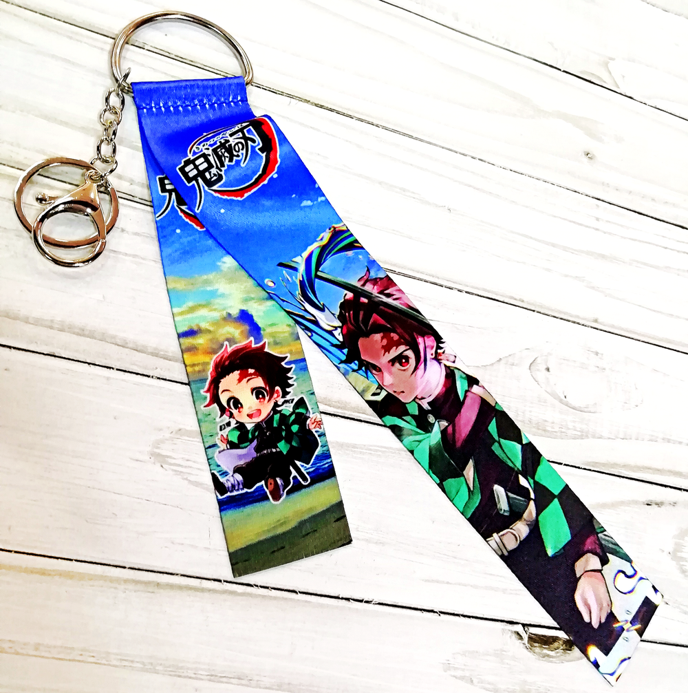 Тканевые брелоки с бубенчиками аниме "Клинок, рассекающий демонов" - Танджиро