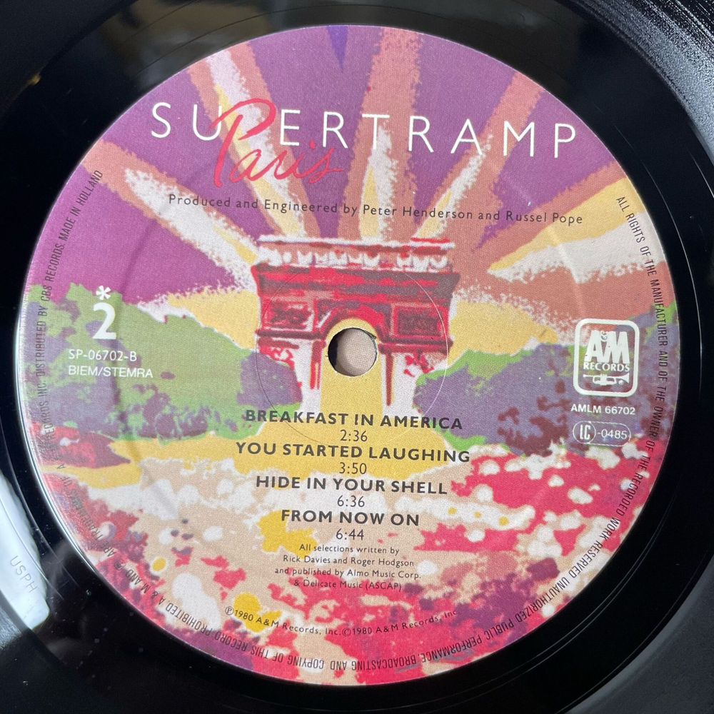 Винтажная виниловая пластинка LP Supertramp Paris (Holland 1980) Breakfast In America