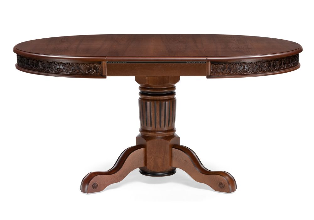 Деревянный стол Коул 110(160)х110х78 орех / коричневая патина