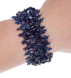 Y-KB013 Браслет из бисера с камнем Обсидиан