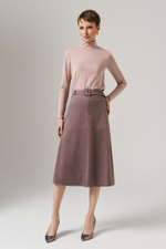 4852 Юбка женская (серо-розовый)