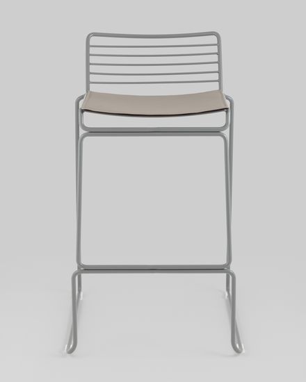 Стул полубарный Hero серый с подушкой