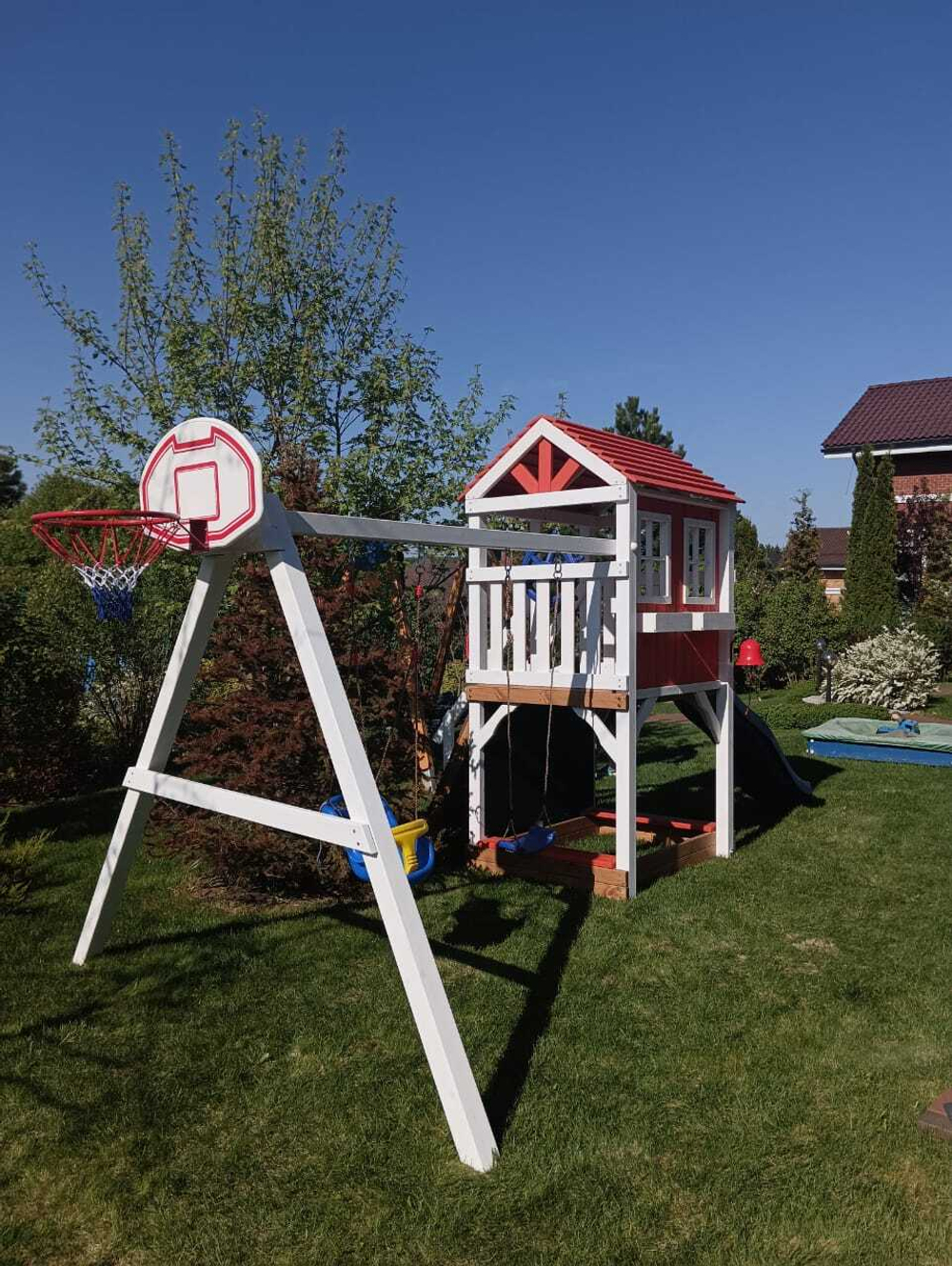 Детский домик с качелями "Прованс"