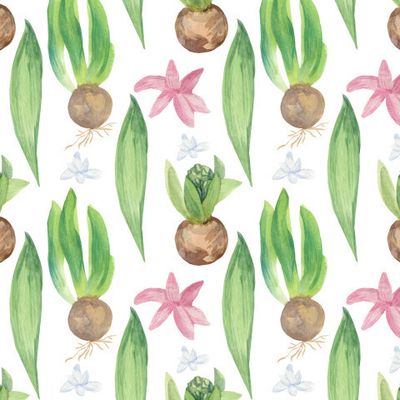 Бесшовный принт с гиацинтами