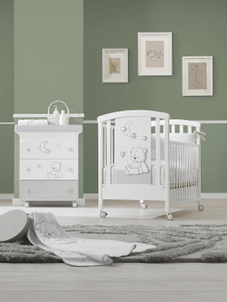 Комплект в кроватку Erbesi Stella 3 предмета белый/серый