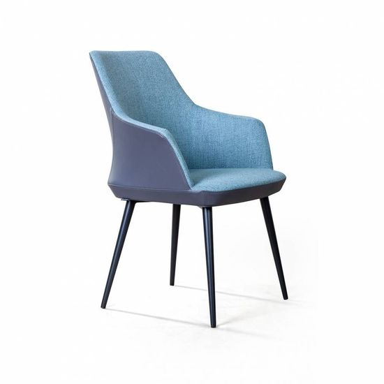 Стул с подлокотниками Frank, рогожка комби синий