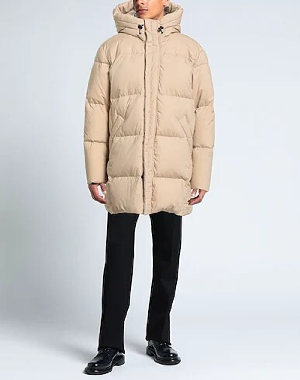 Adhoc Стеганый пуховик с капюшоном, бежевый