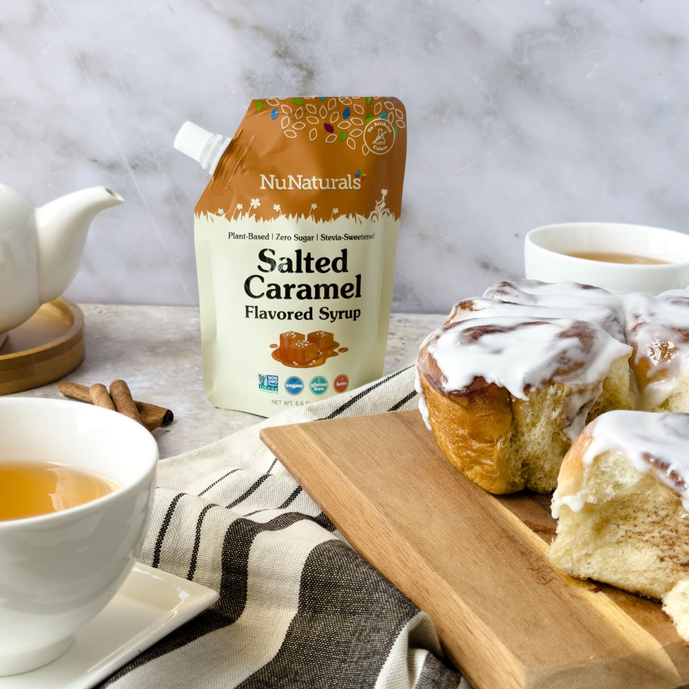 NuNaturals, NuStevia, Сироп со вкусом соленой карамели, 6,6 жидких унций (0,2 л)