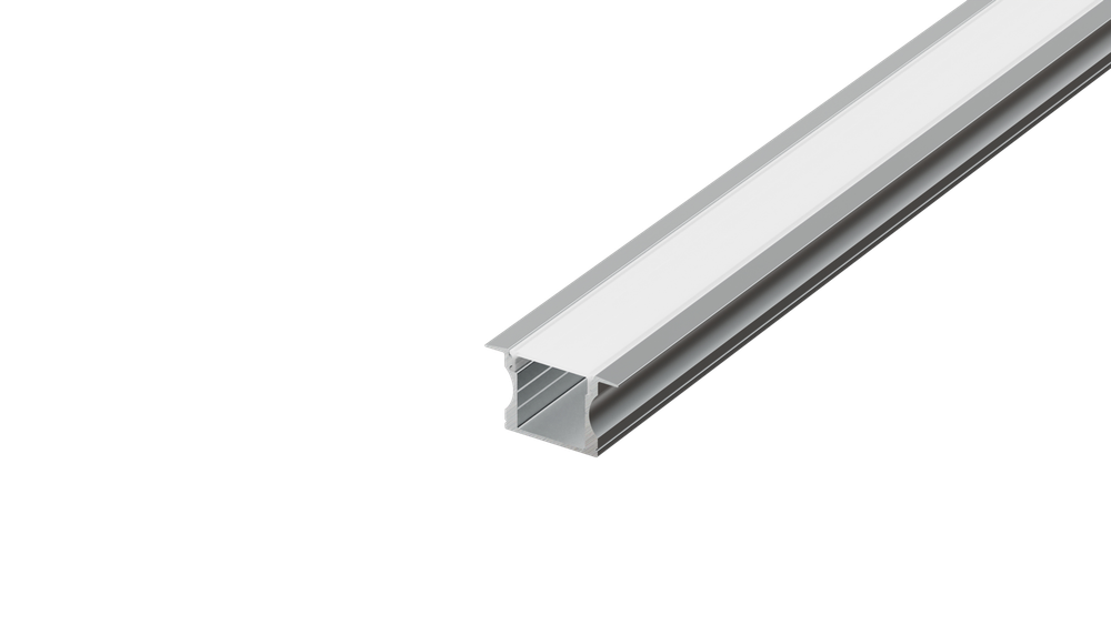 Встраиваемый алюминиевый анод. профиль,  24х14, 2х2000мм. В комплекте матовый экран,  4 торцевые заглушки,  4 крепежа,  алюминий