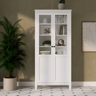 Шкаф-витрина Хемнэс/Кымор, ст/пн 90х198х37см, белый