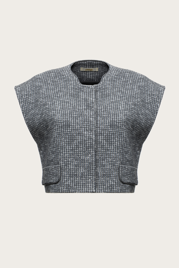 УКОРОЧЕННЫЙ ЖИЛЕТ ИЗ ТВИДА