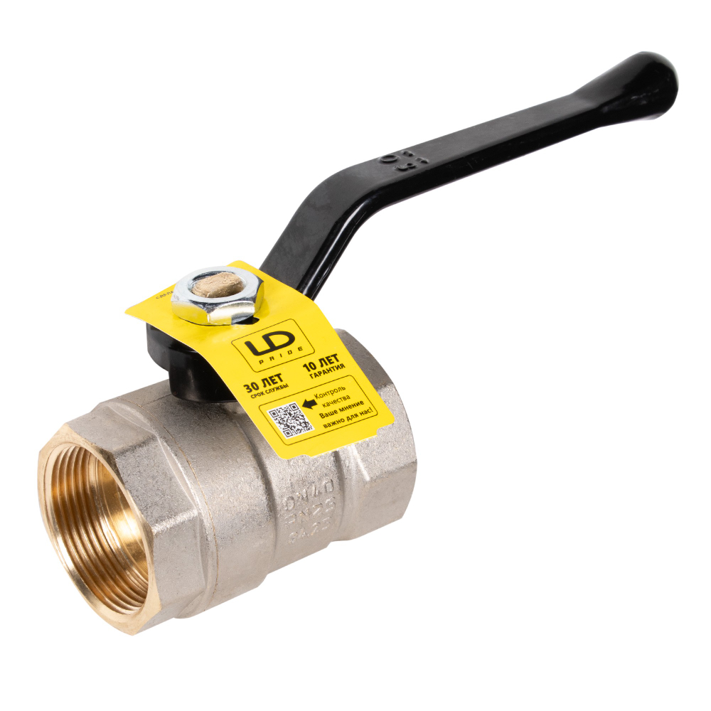 Кран шаровой латунный LD Pride 47.40.В-В.Р Ду 40 Ру 25 (рычаг с бир.)