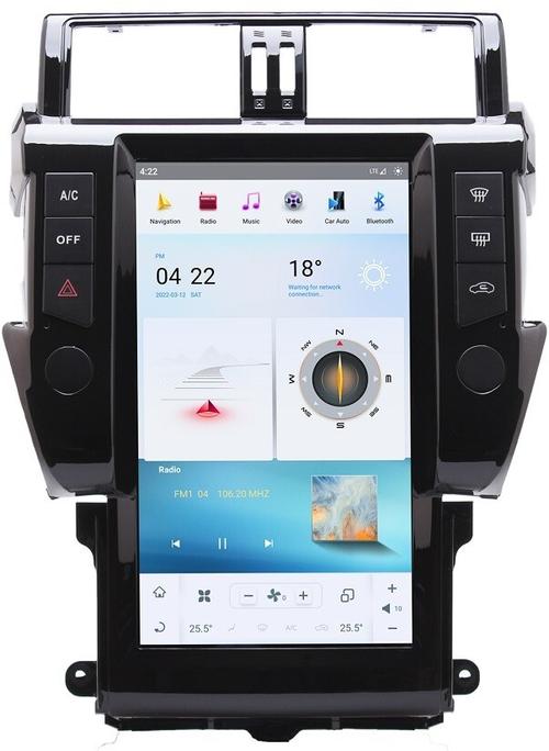 Магнитола для Toyota Land Cruiser Prado 150 2009-2013 - Kuberg ZF-1802-GE "Тесла-стиль" монитор 13.6" на Android 13, Быстрая, CarPlay, 4G SIM-слот