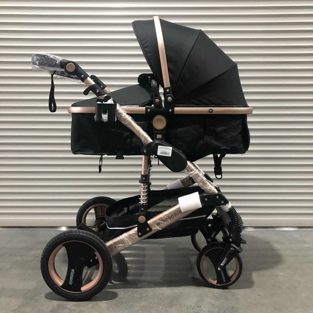 Коляска-трансформер 2в1 Luxmom 530 Черный текстиль