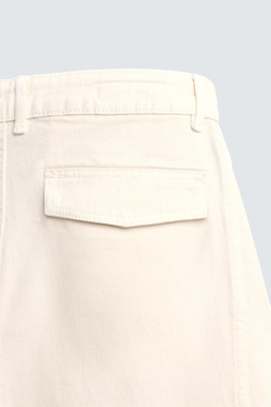 ZARA БРЮКИ КАРГО BAGGY FIT СО ШВАМИ, ЭКРЮ
