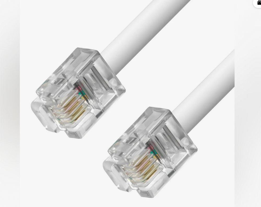 Шнур телефонный RJ-11 (6P-4C) удлинитель 7м. Uni-5038