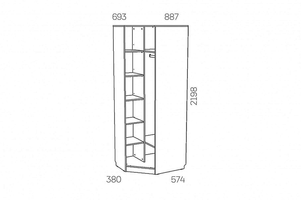 НМ 014.11 ЛВ Шкаф угловой Оливия Дуб Сонома/белое дерево