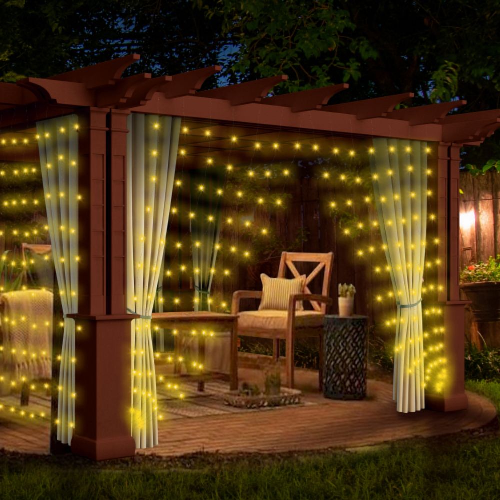 Светодиодная новогодняя гирлянда ЭРА ENOZ-2B Занавес уличная 2 м*2 м желтая 96 LED