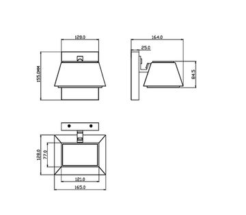 Настенный уличный светильник 15W 4000K 4300-1W черный Trapezium Favourite