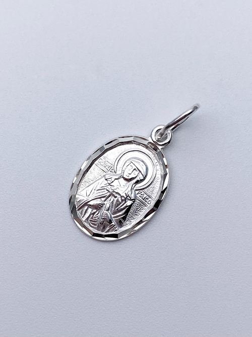 Образок из серебра/Без покрытия/С подвижным ухом/Раиса