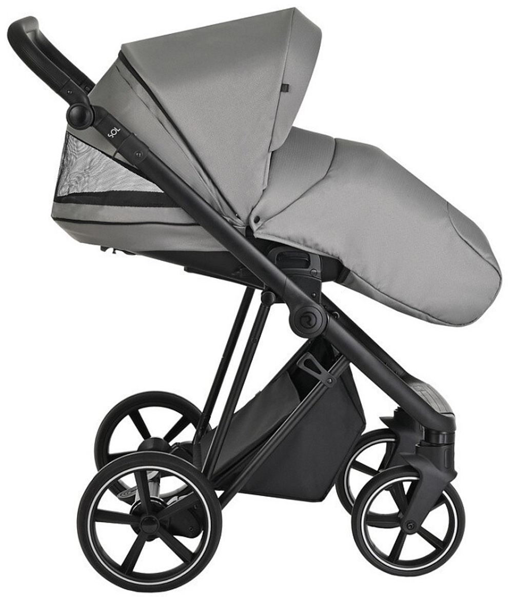 Детская коляска Roan Sol 3 в 1 с автокреслом Tutis Elo Lux EduSky Black RSL/1011 Cloud Grey