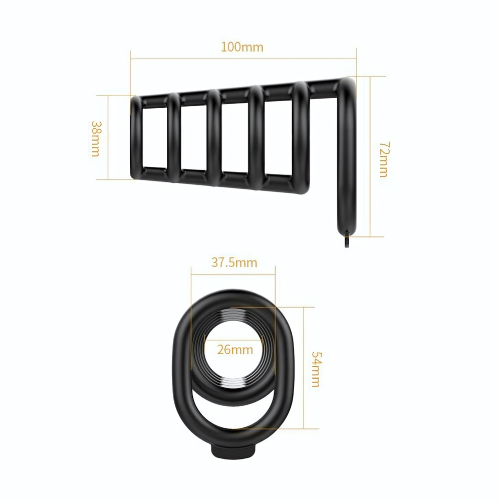 Черная насадка на пенис с подхватом мошонки Rodrigo (Цвет: черный)