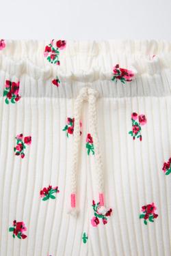 ZARA ЛЕГИНСЫ FLARED В РУБЧИК С ПРИНТОМ, ЭКРЮ