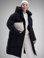 Пуховик зимний длинный с капюшоном оверсайз