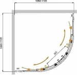 Душевой уголок Cezares Molveno 110x110 MOLVENO-R-22-80+30-C-Cr-IV стекло прозрачное/профиль хром