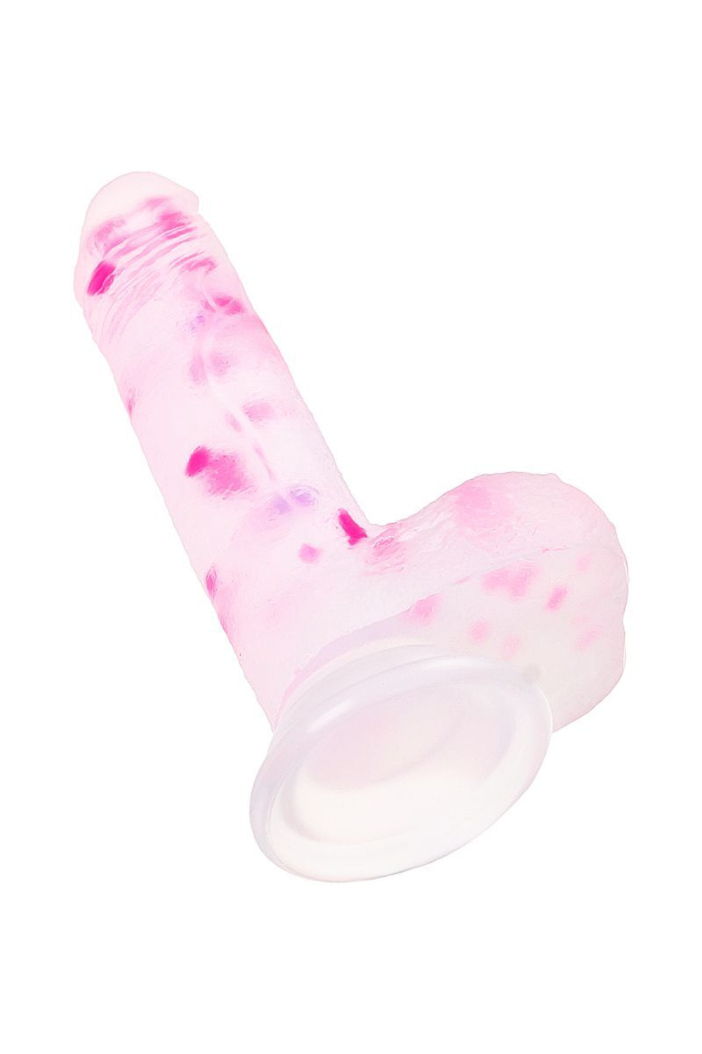 Прозрачный фаллоимитатор Crowley с цветными вкраплениями - 18 см. (Цвет: прозрачный)