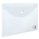 Папка-конверт с кнопкой А4, 100л, прозрачная (BRAUBERG)