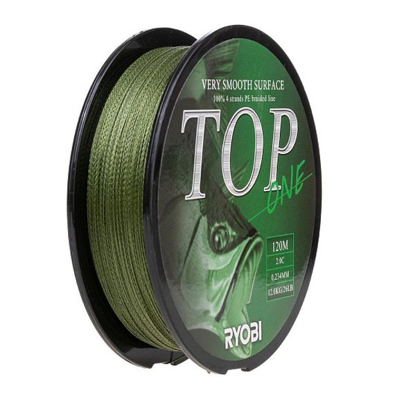 Шнур TOP PE4X-120M 2,0/d-0.234mm Dark green Ryobi