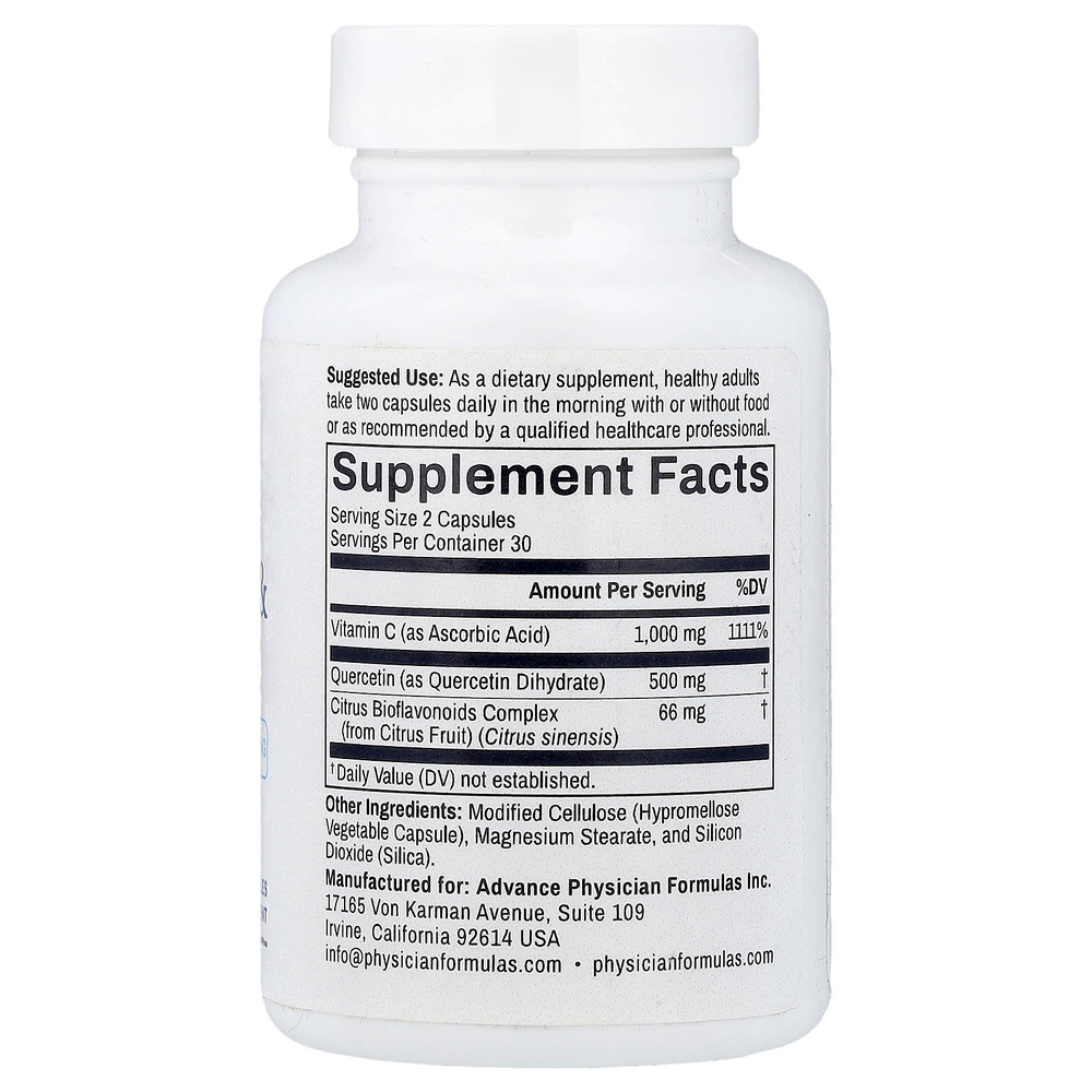 Advance Physician Formulas, кверцетин и витамин C, 500 мг, 60 растительных капсул