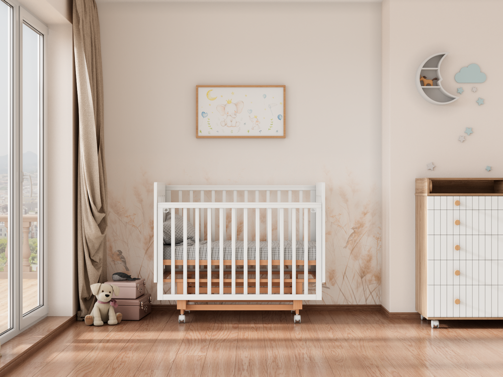 Кровать Incanto Charm продольный маятник цвет белый/бук