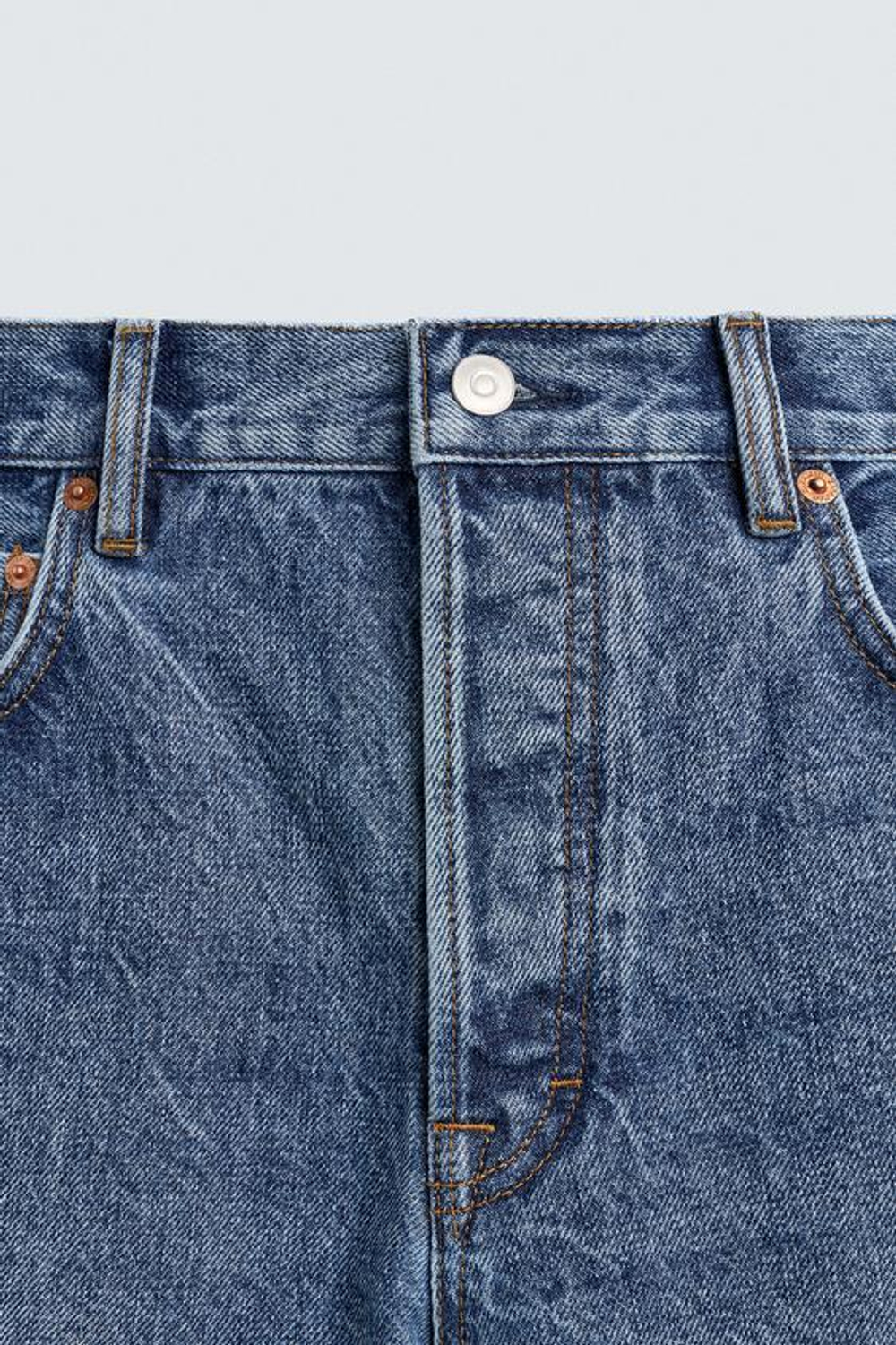 ZARA X AARON LEVINE ДЖИНСЫ ПРЯМОГО КРОЯ BOOTCUT, ВЫЦВЕТШИЙ СИНИЙ