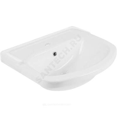 Умывальник мебельный Акватон 52 1 отверстие под смеситель по центру белый Santeri 1.3120.1.S00.11B.0