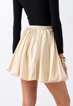 Юбка баллон мини желтая