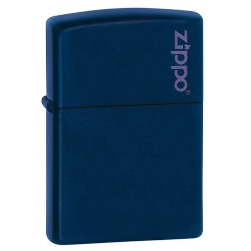 Зажигалка синяя матовая Zippo Navy Matte Logo