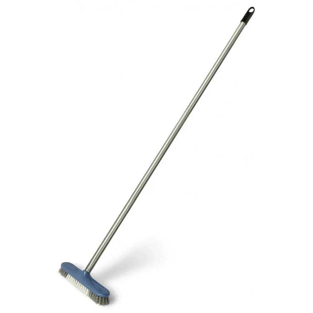Щетка-скраббер для чистки пола Фанго с черенком синяя