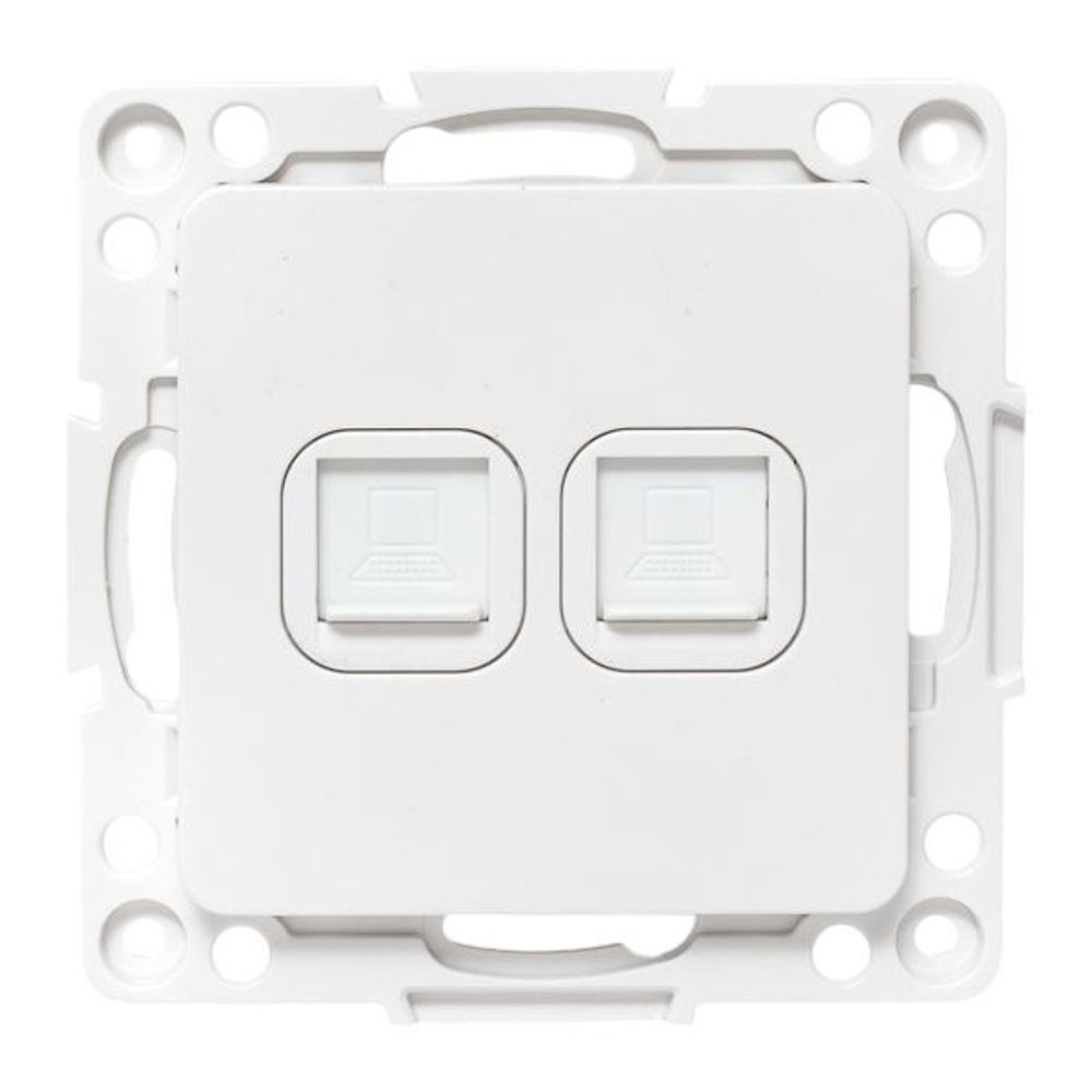 Стокгольм Механизм розетки RJ-45 2-местной белый EKF