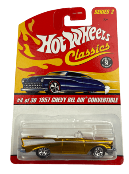 Hot Wheels Classics Series 2: 1957 Chevy Bel Air Convertible (Gold) (#4 of 30) (2006)