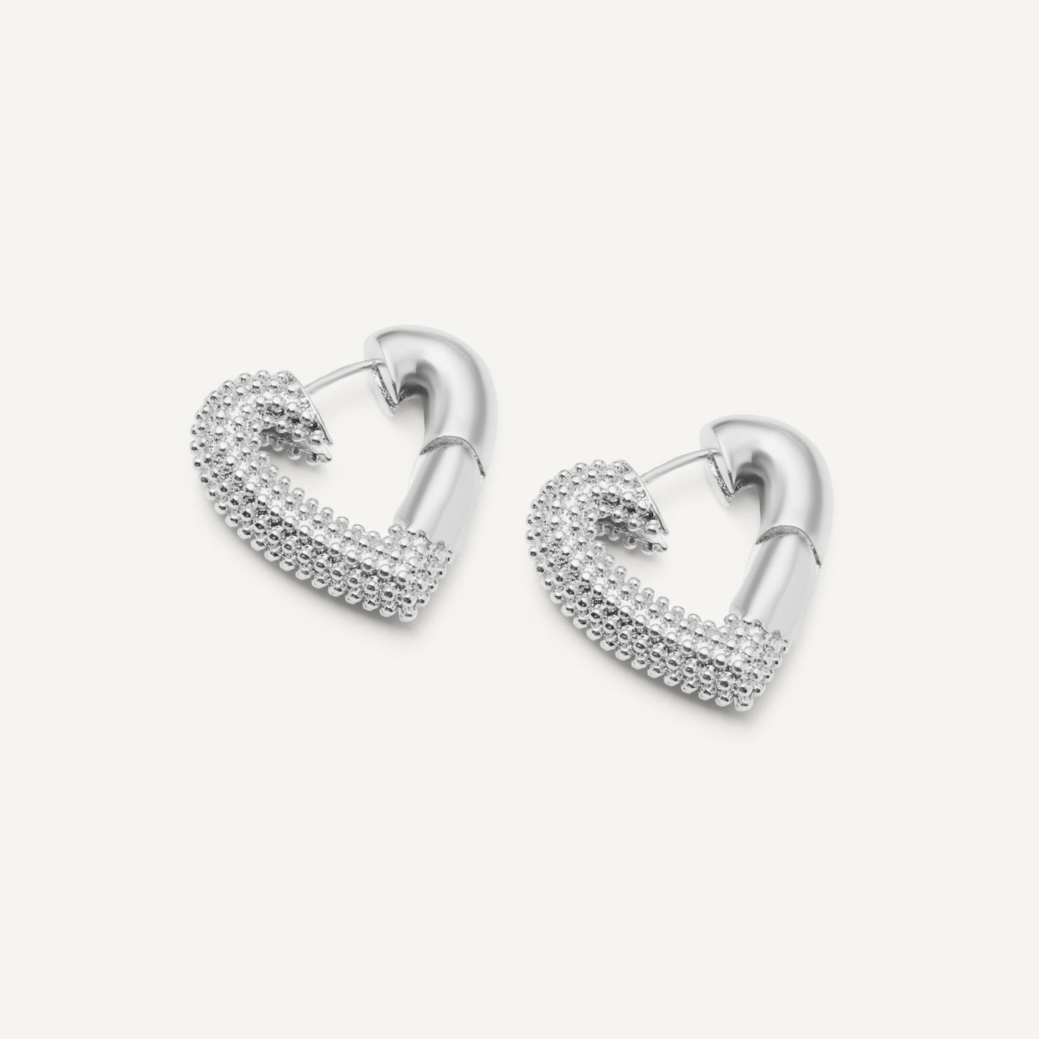 Серьги Dual Heart Earrings - Silver