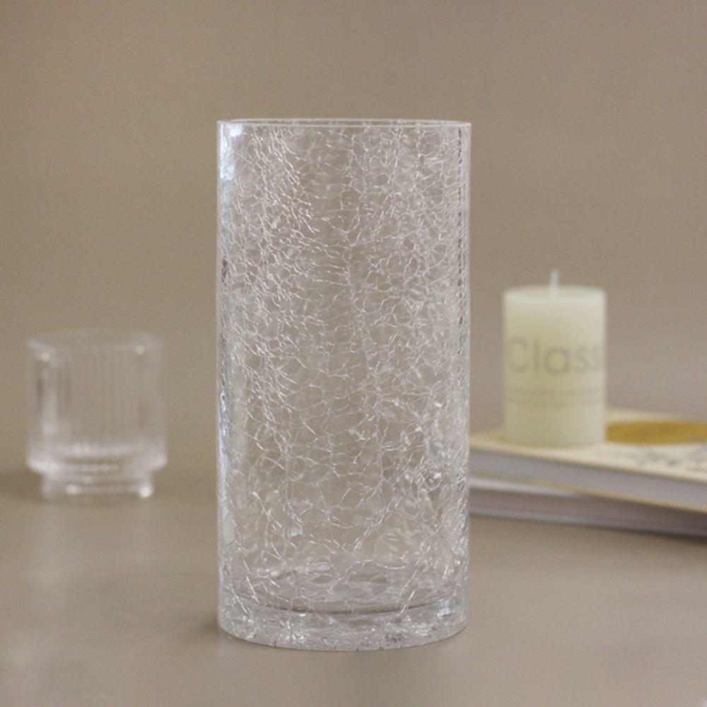 Ваза стеклянная «Паутинка» 10*20см