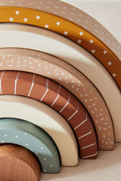 ZARA HOME РАДУЖНАЯ БЛОЧНАЯ ИГРУШКА ДЛЯ ДЕТЕЙ, БЕЖЕВЫЙ