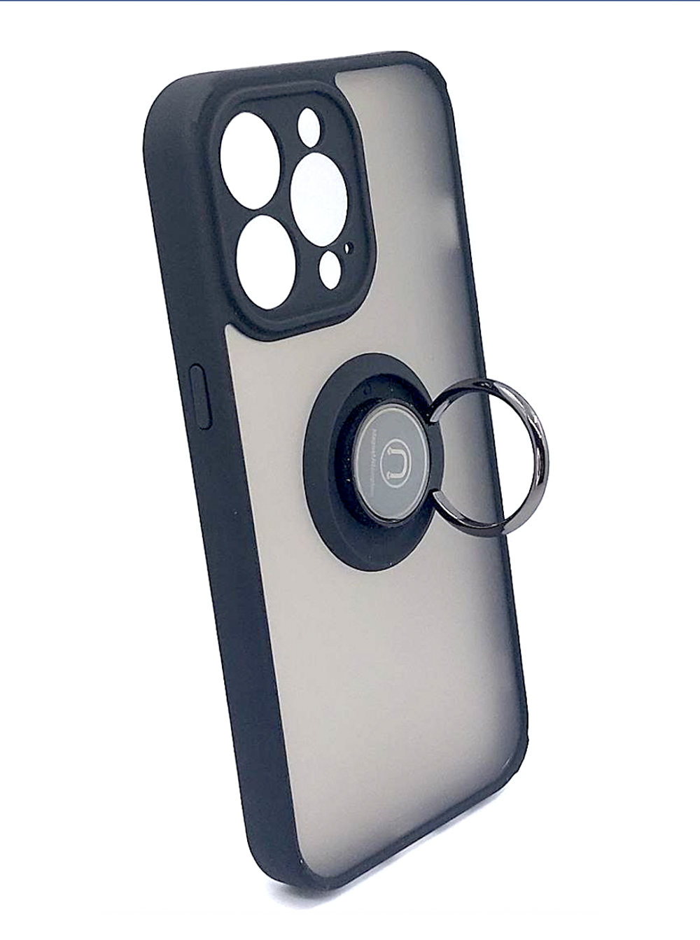 Чехол на iPhone 13 Pro / айфон, противоударный, с кольцом, подставкой, прозрачный