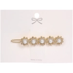 Зажим для волос 1шт на блистере «БИСКВИТ», цветочки, цвет золото, 6*1.5см